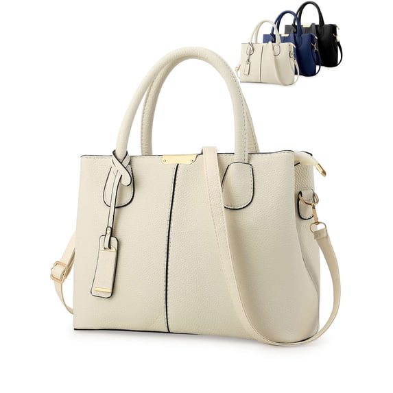 Gustave PU Leather Shoulder Tote Bag Crossbody Purses and Handbags Fashion Large Capacity Top Handle Satchel Bags for Women Ladies "White"