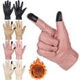 thumbnail image 1 of Gustave PU Leather Winter Gloves for Women 4 Pairs Warm Fleece Lined Touchscreen Texting Gloves Thick Thermal Windproof Driving Gloves for Cold Weather, 1 of 7
