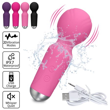 Gustave Personal Wand Massager Rechargeable Handheld Massager 20 Vibrating Patterns Full Body Massager for Back Neck Shoulder Sports Recovery Muscle Aches, Purple