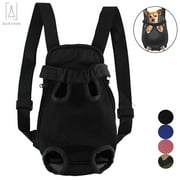 Gustave Pet Carrier Backpack Adjustable Straps, Legs Out, Pet Front Cat Dog Mesh Carrier Backpack Travel Bag for Small and Medium Dogs and Cats Black, S