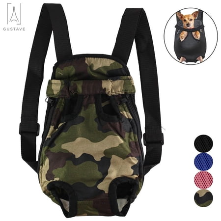 Gustave Pet Carrier Backpack Adjustable Straps, Legs Out, Pet Front Cat Dog Mesh Carrier Backpack Travel Bag for Small and Medium Dogs and Cats "Camouflage, XL"