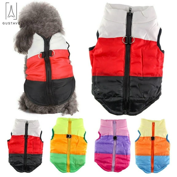 Gustave Pet Cat Dog Vest Coat Winter Warm Windproof Waterproof Cozy Dog Warm Costume Jackets for Small Medium Large Dog "Black & White, L"