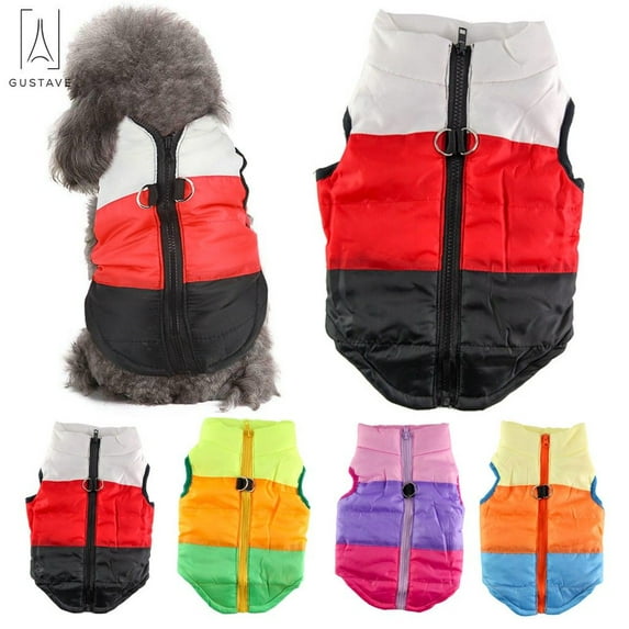 Gustave Pet Cat Dog Vest Coat Winter Warm Windproof Waterproof Cozy Dog Warm Costume Jackets for Small Medium Large Dog "Black & White, L"