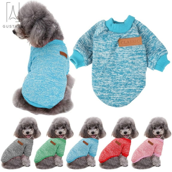 Gustave Pet Knitwear Fleece Coat, Soft Thickening Warm Pup Dogs Shirt Winter Dog Vest Puppy Sweater for Small Dog Puppy Kitten Cat "Blue, S"