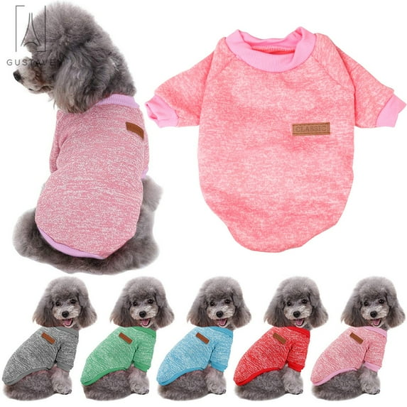 Gustave Pet Knitwear Fleece Coat, Soft Thickening Warm Pup Dogs Shirt Winter Dog Vest Puppy Sweater for Small Dog Puppy Kitten Cat "Pink, XL"