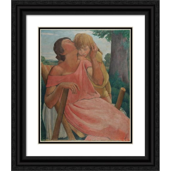 Gustave Pierre 20x24 Black Ornate Framed Double Matted Museum Art Print Titled: The Mother and the Child