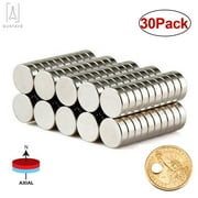Gustave Powerful Neodymium Disc Magnets Multi-Use Small Round Rare Earth Magnets for Fridge, DIY, Building, Scientific, Craft, and Office, 6 x 1.5 mm 0.24 x 0.06 inch, 30 Pack
