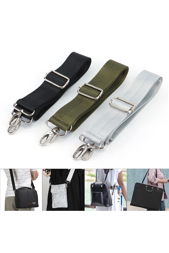 Purse Strap Replacement Wide Shoulder Strap Adjustable Replacement Nylon Crossbody Bag Handbag Strap 59 Inch Long, Black