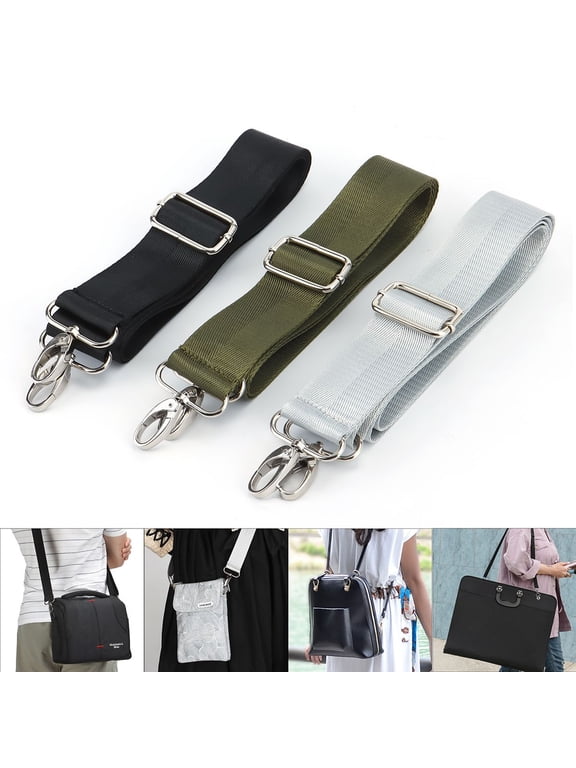 Purse Strap Replacement Wide Shoulder Strap Adjustable Replacement Nylon Crossbody Bag Handbag Strap 59 Inch Long, Gray