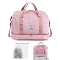 thumbnail image 1 of Gustave Quilted Travel Duffle Bag for Women Large Capacity Overnight Weekender Gym Hospital Bag Water Resistant Carry On Totes with Shoe Compartment & Wet Pocket, Pink, 1 of 9