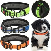 Gustave Reflective Dog Collar for Small Medium Large Dogs, Breathable Soft Padded Pet Collars Adjustable Nylon Puppy Safety Collar with Quick Release Buckle "Green, XS"