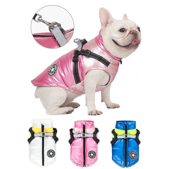 Gustave Reflective Dog Vest Waterproof Winter Coat Cold Weather Pet Warm Jacket for Medium Large Small Dogs Clothes "Blue, M"