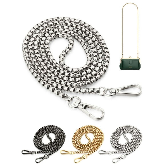 Gustave Replacement Purse Chain Strap 47" DIY Metal Replacement Straps Shoulder Crossbody Bag Handbag Accessories with Buckles - Silver
