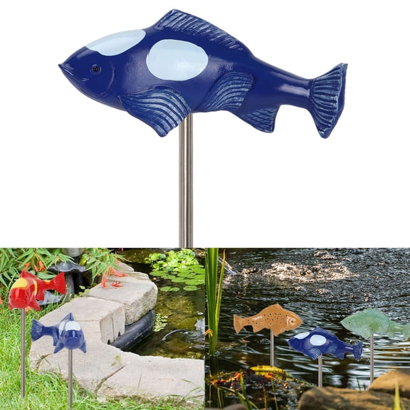 Gustave Resin Koi Fish Decor Garden Fish Sculptures Statues with Stake for Outdoor Pond Yard Lawn Home Decoration