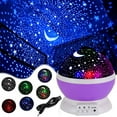 thumbnail image 1 of Gustave Romantic Star Sky Projector, Night Lighting Lamp, 4 LED Bulbs 8 Light Color Changing with USB Cable, 360 Degree Rotation, Christmas Party Bedroom Decor Cosmos Toys Gift "Purple", 1 of 11