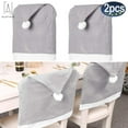 thumbnail image 1 of Gustave Set of 2 Christmas Chair Cover, Santa Claus Red Hat Chair Back Covers for Dining Room Home Holiday Party Xmas Decor Chair Slipcovers "Gray, 2PCS", 1 of 9
