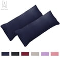 thumbnail image 1 of Gustave Set of 2 Ultra Soft Body Pillowcases with Envelope Closure Microfiber Long Bedding Pillow Cover Pure Color Pillow Case 20" x 55" (Navy), 1 of 8