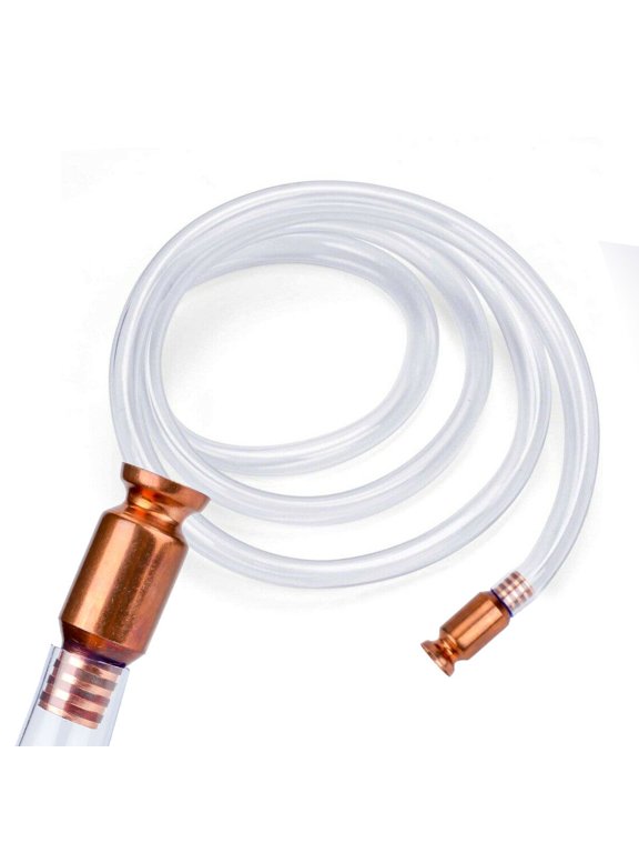 Shaker Siphon Hose 5ft Multi-Purpose Super Easy Siphon Pump for Gasoline/Fuel/Water Transfer, with Copper Head 1/2" Valve