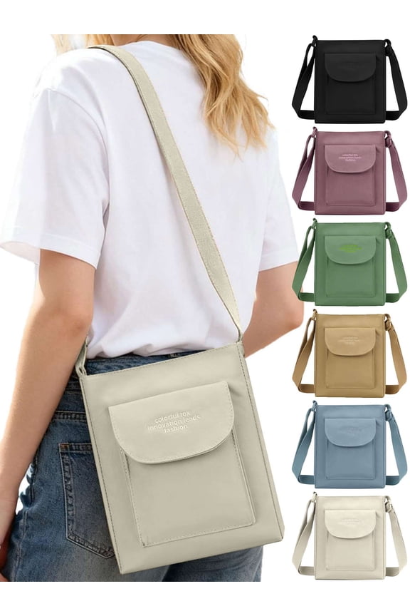 Shoulder Bags for Women Lightweight Casual Crossbody Purses and Handbags Phone Bag Nylon Water-Resistant Trendy Small Messenger Bag for Travel Work, White