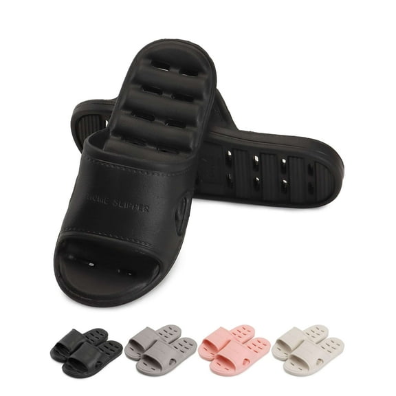 Gustave Shower Slippers for Women Men Non-Slip Quick Drying Slide Sandals Bathroom Comfort House Shoes with Drain Holes for Indoor Home Beach Pool