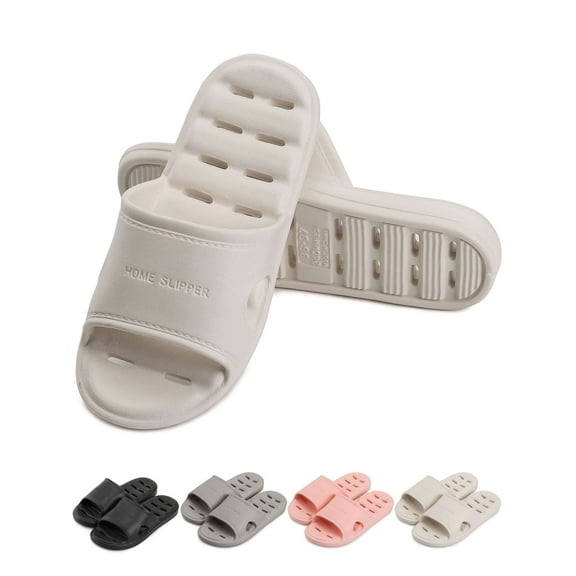 Gustave Shower Slippers for Women Men Non-Slip Quick Drying Slide Sandals Bathroom Comfort House Shoes with Drain Holes for Indoor Home Beach Pool