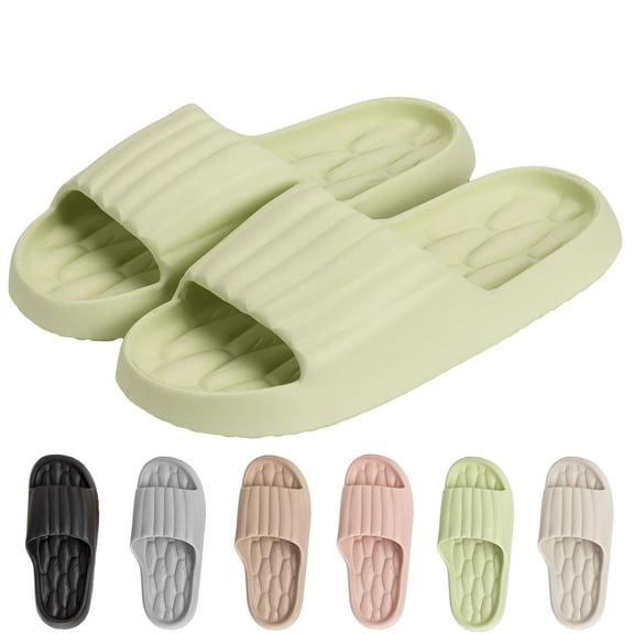 Gustave Slide Sandals for Women Men Pillow House Slippers Non-Slip Soft Comfort Open Toe Shower Shoes for Indoor Outdoor Home Beach Pool