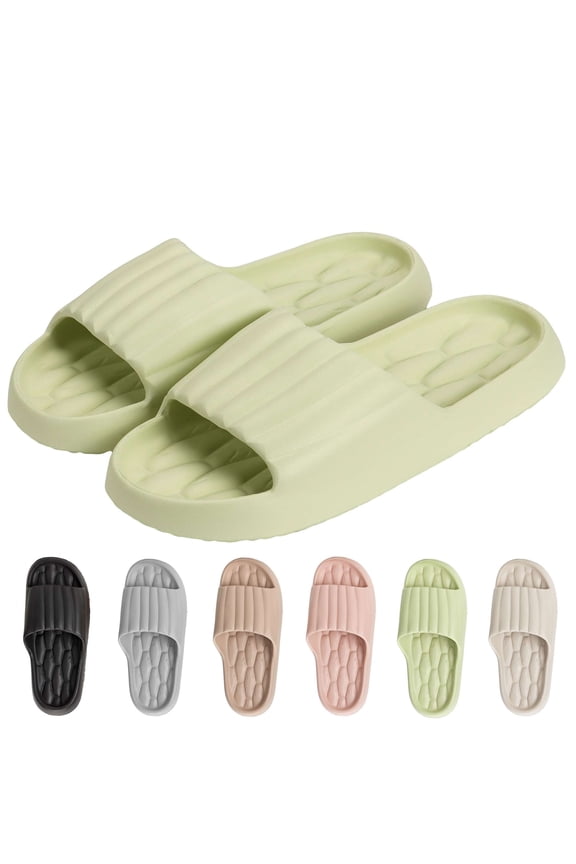 Slide Sandals for Women Men Pillow House Slippers Non-Slip Soft Comfort Open Toe Shower Shoes for Indoor Outdoor Home Beach Pool