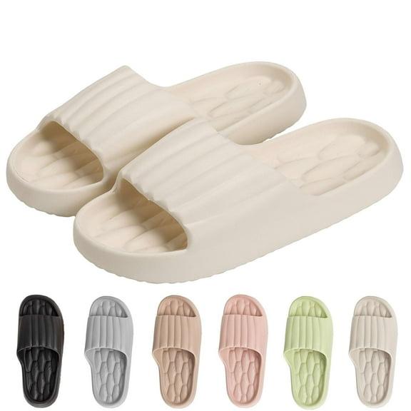 Gustave Slide Sandals for Women Men Pillow House Slippers Non-Slip Soft Comfort Open Toe Shower Shoes for Indoor Outdoor Home Beach Pool