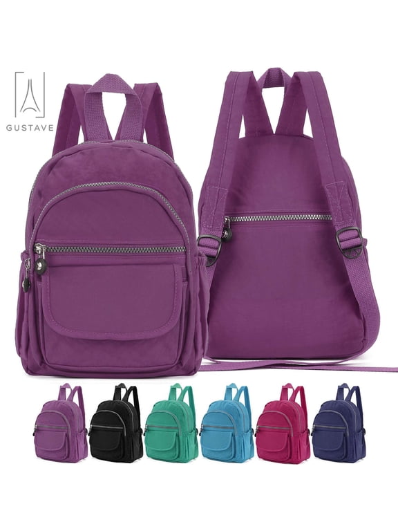 Small Backpack Purse for Women Stylish Travel School Bags Daypack Nylon Waterproof Shoulder Handbag - Purple