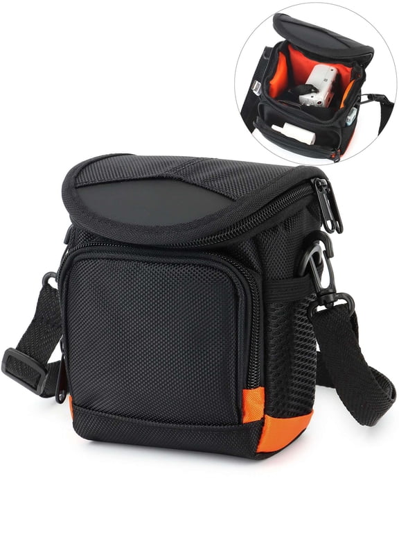 Small Camera Case Bag Crossbody Purse Waterproof Shockproof Digital Camera Shoulder Bags Compatible with Nikon, Canon, Sony "Black, 4.3*3.1*5.5inch"