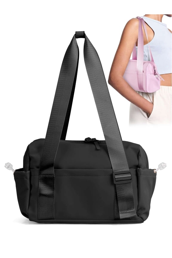 Small Gym Bag for Women Waterproof Mini Travel Duffel Bag Lightweight Sports Bags Tote Handbag with Wet Compartment, Black