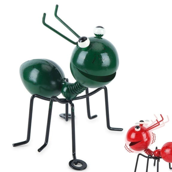 Gustave Small Metal Ant Sculpture Garden Decor 3D Cute Ants Ornament Statues Hanging Wall Art for Outdoor Yard Lawn Home Desktop Decoration, Green
