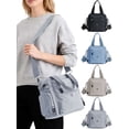 thumbnail image 1 of Gustave Small Tote Crossbody Bags for Women Nylon Multi-Pocket Shoulder Handbag Top Handle Satchels Purse Lightweight Messenger Bags with Zipper for Travel Work, Gray, 1 of 9