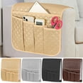 thumbnail image 1 of Gustave Sofa Armrest Organizer Couch Armchair Caddy Non-Slip PU Leather Waterproof Remote Control Storage Holder for Couch Recliner Arm Chair with 5 Pockets "Gold", 1 of 10