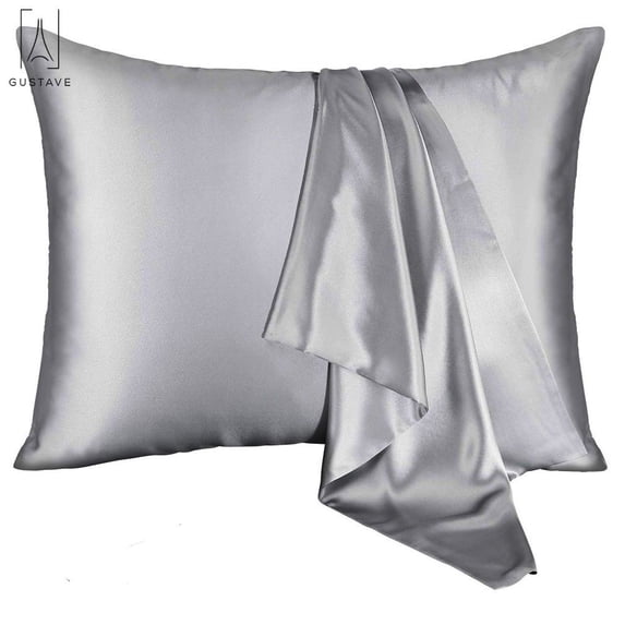 Gustave Solid Pillowcase, King, Gray