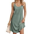 thumbnail image 1 of Gustave Spaghetti Strap Summer Dress for Women Eyelet Embroidery Casual Midi Sundress Sleeveless Swing Tank Dresses Beach Cover Ups "Green, XL", 1 of 6
