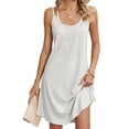 thumbnail image 1 of Gustave Spaghetti Strap Summer Dress for Women Eyelet Embroidery Casual Midi Sundress Sleeveless Swing Tank Dresses Beach Cover Ups "White, 2XL", 1 of 6