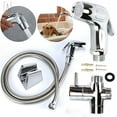 thumbnail image 1 of Gustave Stainless Steel Hand Held Bidet Toilet Sprayer Kit, Wall Bracket hose T-Adapter Kit, Bathroom Shower Water Spray Head Set, 1 of 9