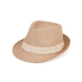 thumbnail image 1 of Gustave Straw Trilby Fedora Hat for Men Women Short Brim Panama Sun Hat Summer Breathable Beach Hat - Khaki, 1 of 8