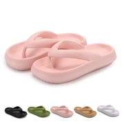 Gustave Thick Sole Flip Flops for Women Men Non-Slip Clouds Slippers Shower Bathroom Beach Soft Comfort Sandals Slides, Pink, Women 5-6 / Men 4-4.5