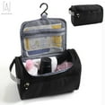 thumbnail image 1 of Gustave Toiletry Bag Travel Bag with Hanging Hook, Water-resistant Makeup Cosmetic Bag Travel Organizer for Accessories, Shampoo, Toiletries, Brushes, Black, 1 of 9