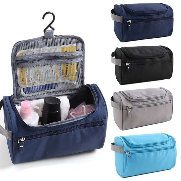 Gustave Toiletry Bag Travel Bag with Hanging Hook, Water-resistant Makeup Cosmetic Bag Travel Organizer for Accessories, Shampoo, Toiletries, Brushes, Navy
