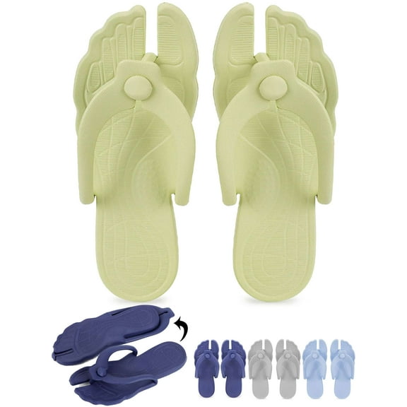 Gustave Travel Slippers Flip Flops for Women Men Foldable Non-Slip Thong Slide Sandals Portable Lightweight Quick Dry Beach Shower Shoes
