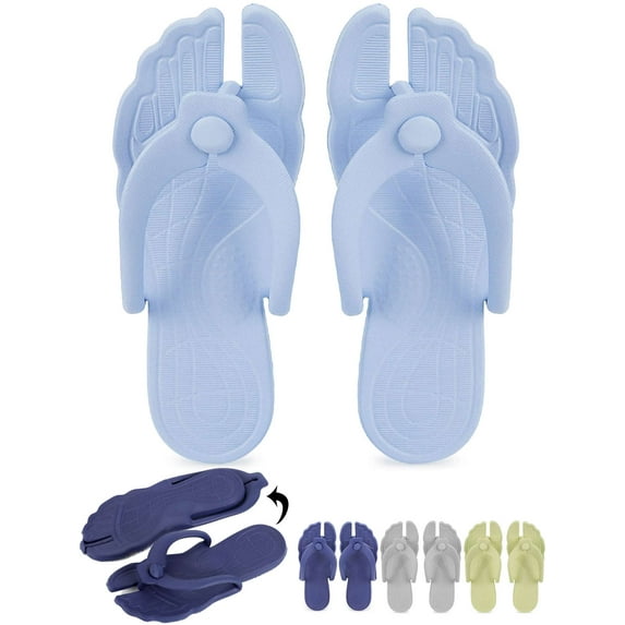 Gustave Travel Slippers Flip Flops for Women Men Foldable Non-Slip Thong Slide Sandals Portable Lightweight Quick Dry Beach Shower Shoes