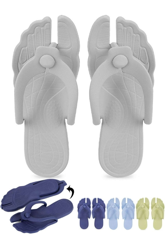 Travel Slippers Flip Flops for Women Men Foldable Non-Slip Thong Slide Sandals Portable Lightweight Quick Dry Beach Shower Shoes