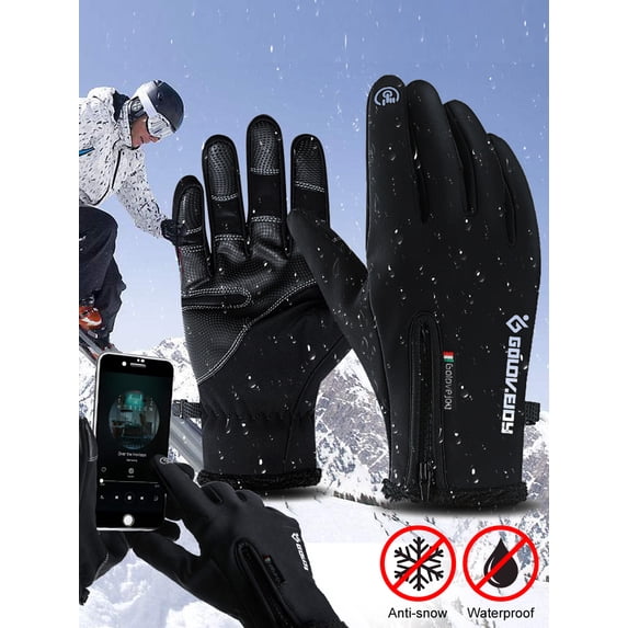 Gustave Unisex Winter Waterproof Warm Gloves Touch Screen Outdoor Gloves Cycling Ski Outdoor Full-finger Gloves Couple wear Christmas Gift "Size,M"