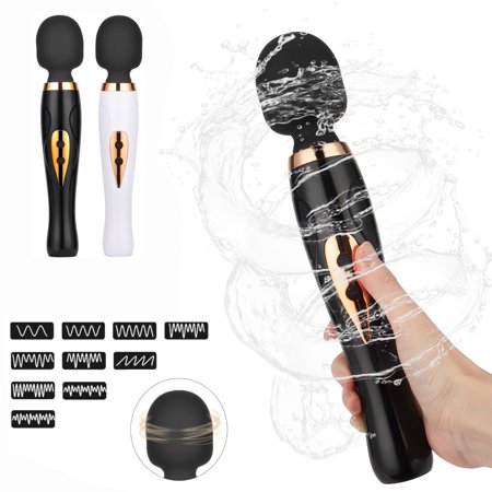 Gustave Upgrade Powerful Handheld Wand Massager Personal Total Body Therapy Massager with 10 Vibrating Modes for Back Neck Shoulder Sports Recovery Muscle Aches