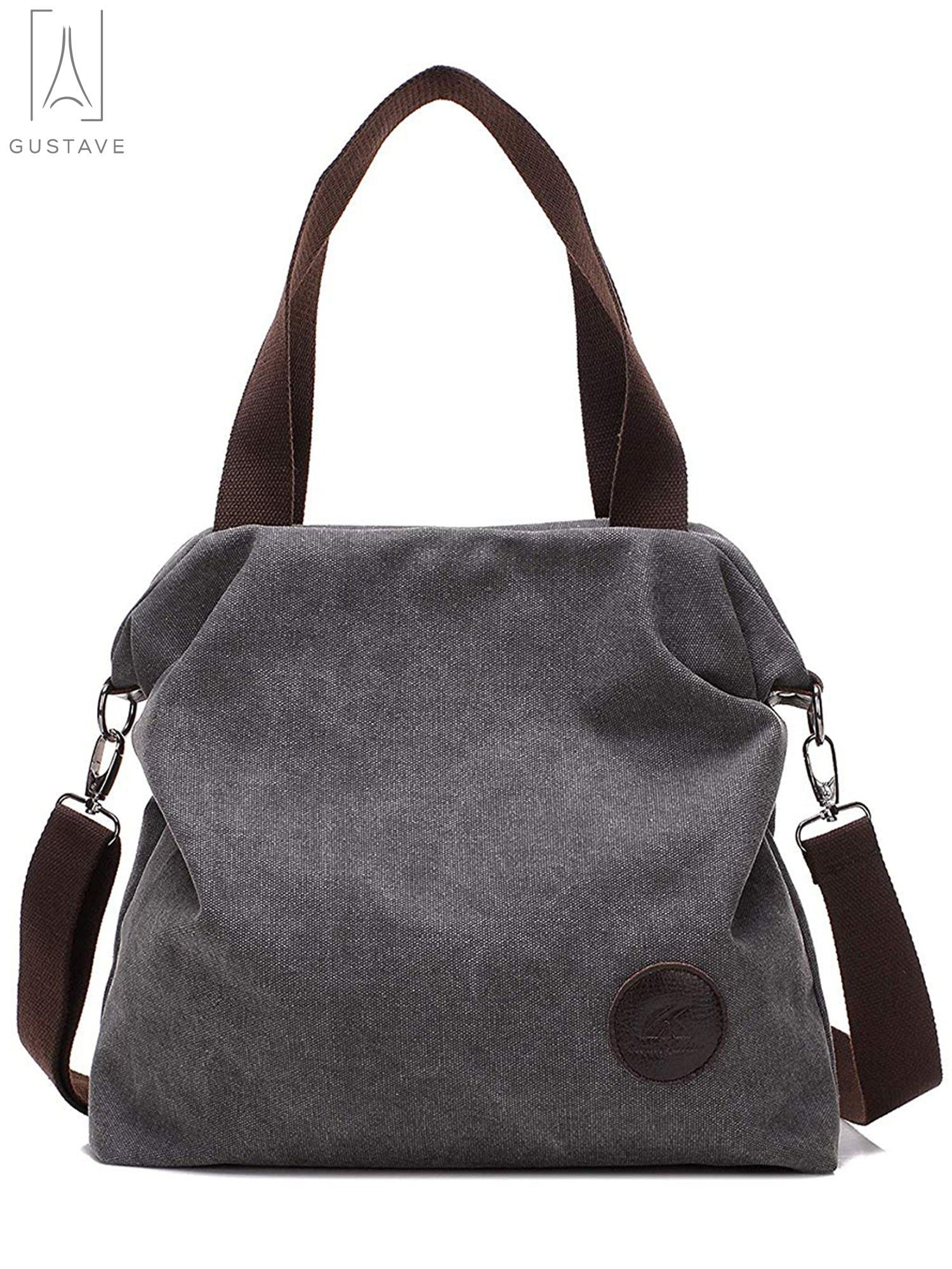 Gustave Vintage Canvas Shoulder Bags Casual Zipper Hobo Crossbody Purse