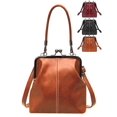 thumbnail image 1 of Gustave Vintage Kiss Lock Crossbody Bag for Women PU Leather Top Handle Clutch Evening Purse Handbag Shoulder Bag, 1 of 9