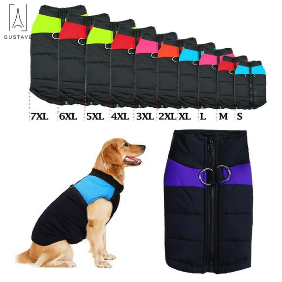 Gustave Waterproof Warm Dog Coat for Winter Pet Vest Jacket Clothes for Large Dogs (66lb-110lb) "7XL,Purple"